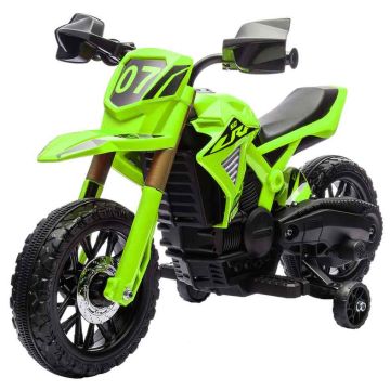 Elektryczny motocykl dziecięcy na kołach Aiyaplay 105x57x62cm, zielono-czarny