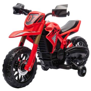 Elektryczny motocykl dziecięcy na kołach Aiyaplay 105x57x62cm, czerwono-czarny