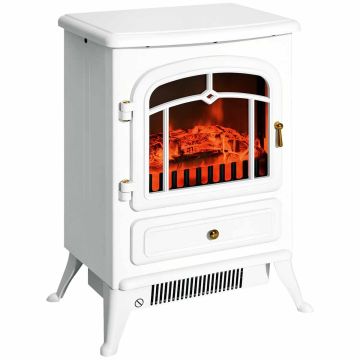 Kominek elektryczny Homcom 41,5x28x54,8cm., biały