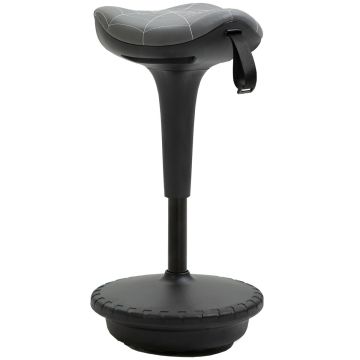 Ergonomiczny obrotowy fotel biurowy, regulowana wysokość, szary, 34 × 34 × 65,5–83,5 cm