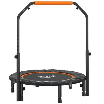 Фитнес-батут с ручкой Homcom 102x102x123см, черный цвет