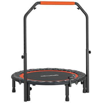 Фитнес-батут с ручкой Homcom 102x102x123см, черного цвета