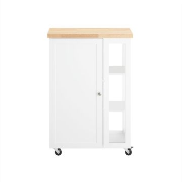 Kitchen cabinet on wheels 60x40x90cm., white/light brown