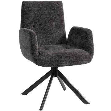 Fotel obrotowy 360°, czarny, 60 × 88 × 61 cm