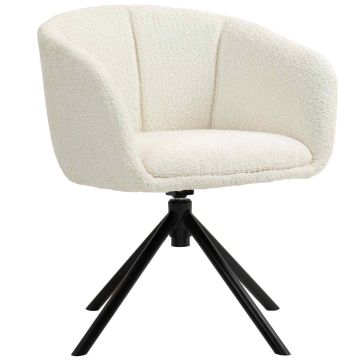 Fotel Homcom 58,5x59x78,5cm, kremowy/czarny
