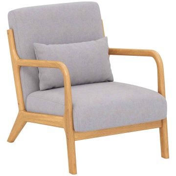 Fotel Homcom 61x78x76cm, szary/jasnobrązowy