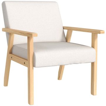 Fotel Homcom 64x70x72cm, kremowy/jasnobrązowy