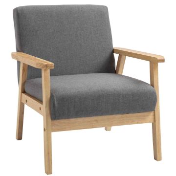 Fotel Homcom 64x70x72cm, szary/jasnobrązowy