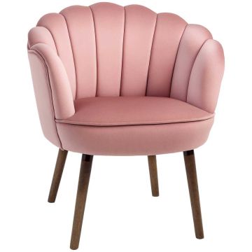 Fotel Homcom 66x66x78,5cm, różowo-brązowy