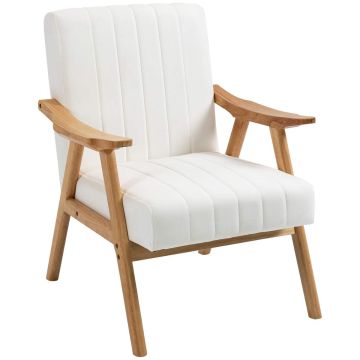 Fotel Homcom 68x74x82cm, kremowy/jasnobrązowy