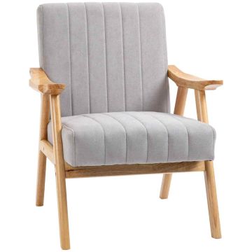 Fotel Homcom 68x74x82cm, szary/jasnobrązowy