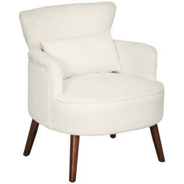 Fotel Homcom 69x69,5x78cm, kremowy/brązowy