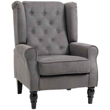 Fotel Homcom 74x86x102cm, ciemnoszary/czarny