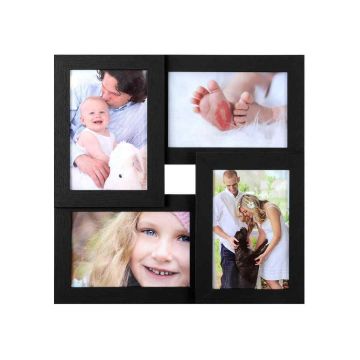 Collage for 4 photos, black