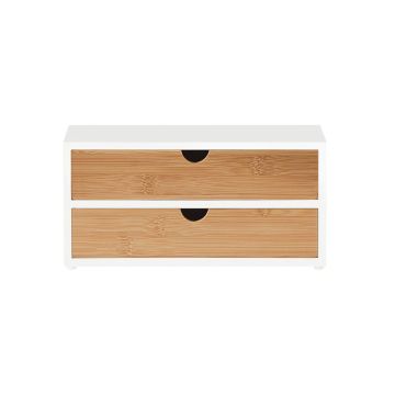 Pudełko na kapsułki kawy 30x20x14cm, białe/jasnobrązowe