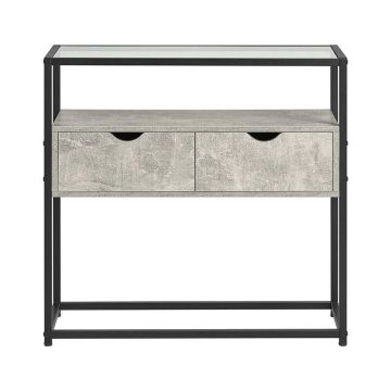 Komoda 81x35x78cm, szaro-czarna