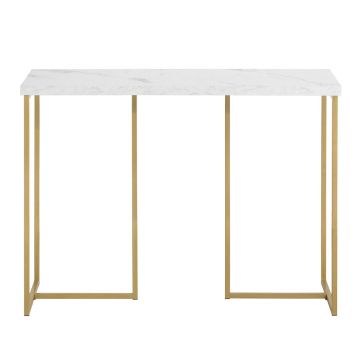 Konsola 100x36x75cm, kolor biały/złoty