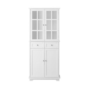 Kitchen cabinet 75x40x175cm., white/silver color