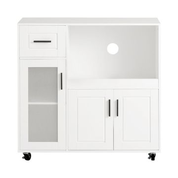 Kitchen cabinet 88.5x40x89cm., white/black