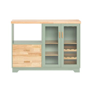 Kitchen cabinet 120x40x90cm., green/light brown