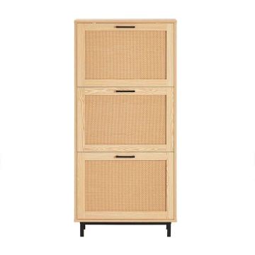 Szafka do przedpokoju 60x24x127cm, jasnobrązowa/czarna