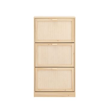 Szafka na buty 60x24x118cm, jasnobrązowa/biała