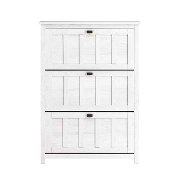 Szafka na buty 80x30x111cm, biało-czarna