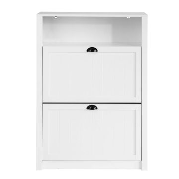 Szafka na buty 80x24x110cm, biało-czarna