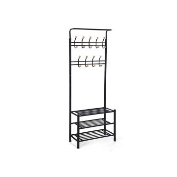 Metal clothes rack, black