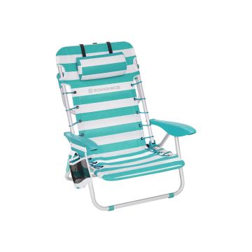 Zestaw 2 krzeseł plażowych 68x63x75cm, zielono-biały