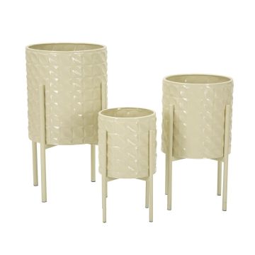 Stojaki na kwiaty Betsy, 3 szt., 36 × 56,5 × 36 cm, 30 × 48,5 × 30 cm, 24 × 37,5 × 24 cm