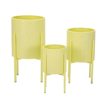 Stojaki na kwiaty Irysy, 3 szt., 36 × 56,5 × 36 cm, 30 × 48,5 × 30 cm, 24 × 37,5 × 24 cm
