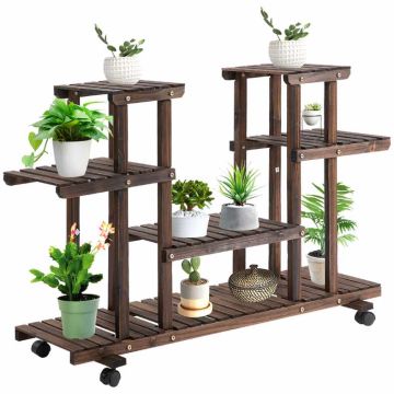 Flower stand Outsunny 123.5x33x80cm., brown/black