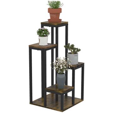 Flower stand Outsunny 40x40x81cm., black/brown