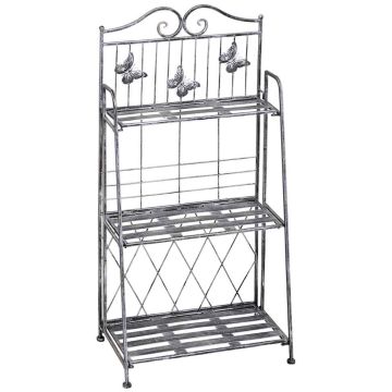 Flower stand Outsunny 44x25x96cm., silver color