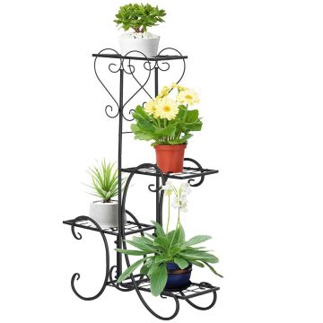 Flower stand Outsunny 45x24.5x80cm., black