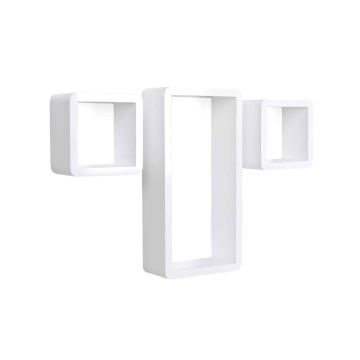 Wall shelf set, 3 pieces, white