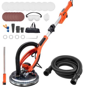 Szlifierka do płyt gipsowo-kartonowych VEVOR WS225-KCL, 950 W, 7 prędkości, 15 tarcz, 1800 × 255 × 135 mm