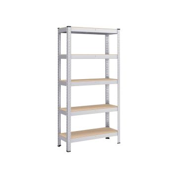 Półka magazynowa 150 x 75 x 30 cm z ramą ze stali srebrnej