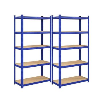 Storage shelf set of 2, 180 x 90 x 40 cm, blue
