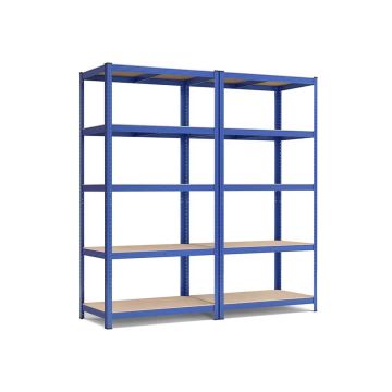 Zestaw 2 półek magazynowych 50x100x200cm, kolor jasnobrązowy/niebieski