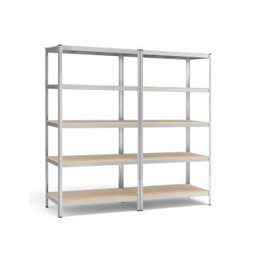 Zestaw półek do przechowywania, 2 szt., wys. 200 cm, kolor srebrny