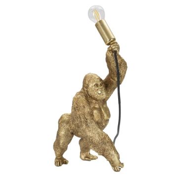 Gorilla-shaped table lamp, Gold, 22.5 × 16 × 40 cm
