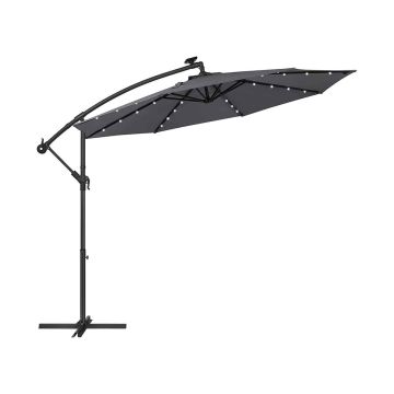 Parasol Ø 300 cm z 32 diodami LED, zasilany energią słoneczną
