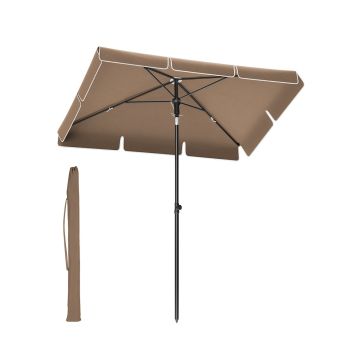 Parasol ogrodowy 240x200x125cm, jasnobrązowy/czarny