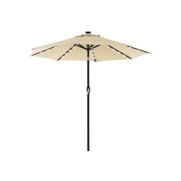 Parasol z lampą solarną LED Ø 300 cm, beżowy