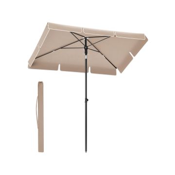 Parasol ogrodowy 245x230x150cm, beżowo-czarny