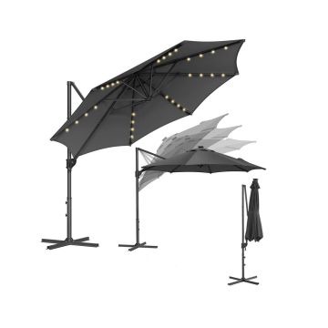 Parasol ogrodowy 300x300cm, ciemnoszary/czarny
