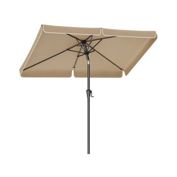 Parasol ogrodowy 300x200cm, beżowo-czarny