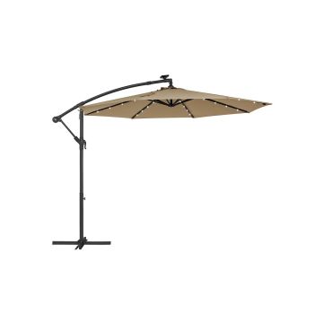 Parasol ogrodowy 300x300cm, beżowo-czarny
